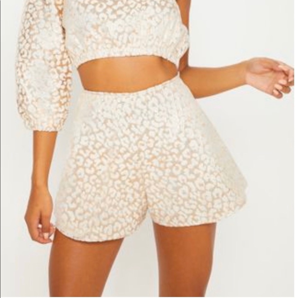 Gold Foil Print Shorts